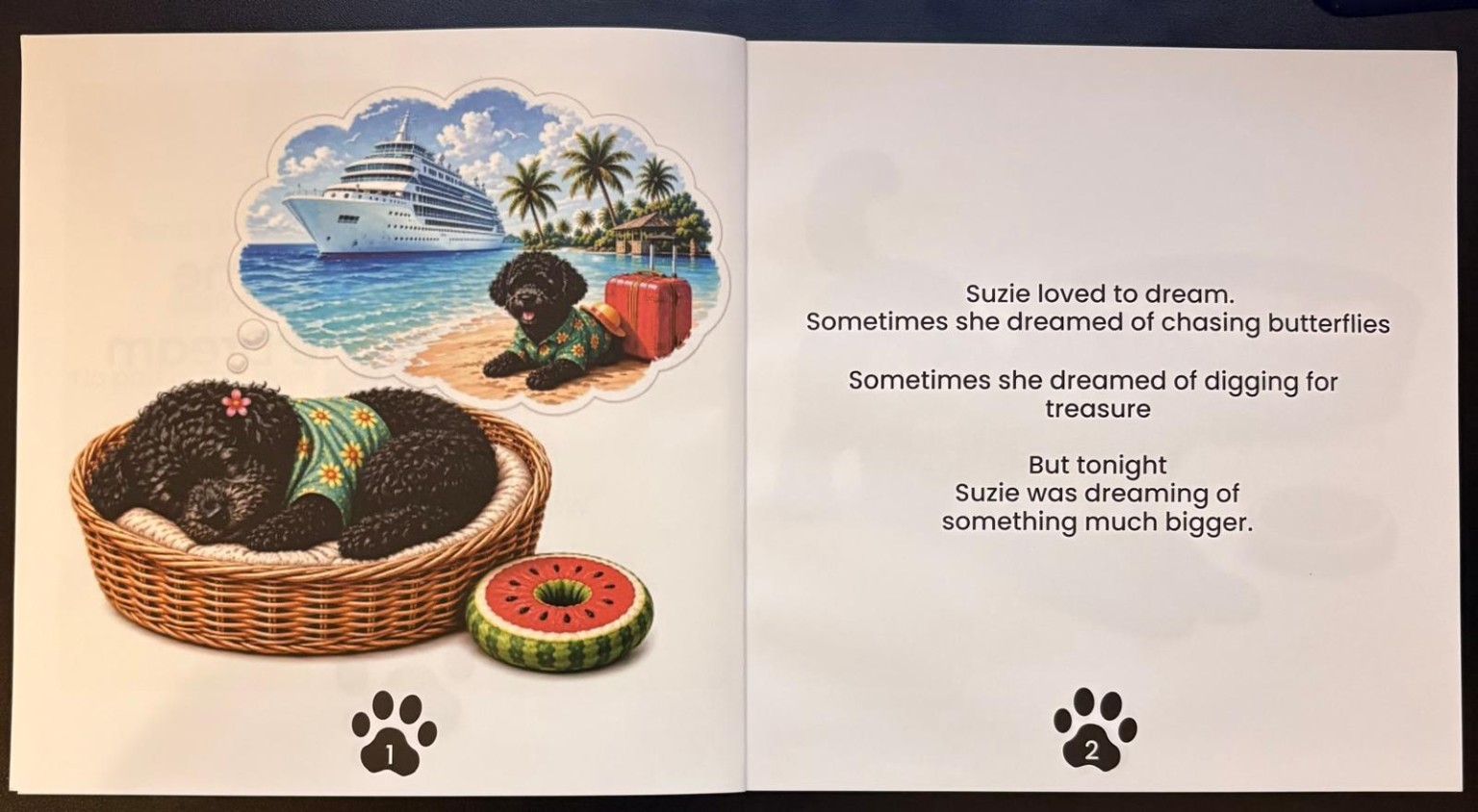 The opening story pages showing Suzie dreaming of a big adventure